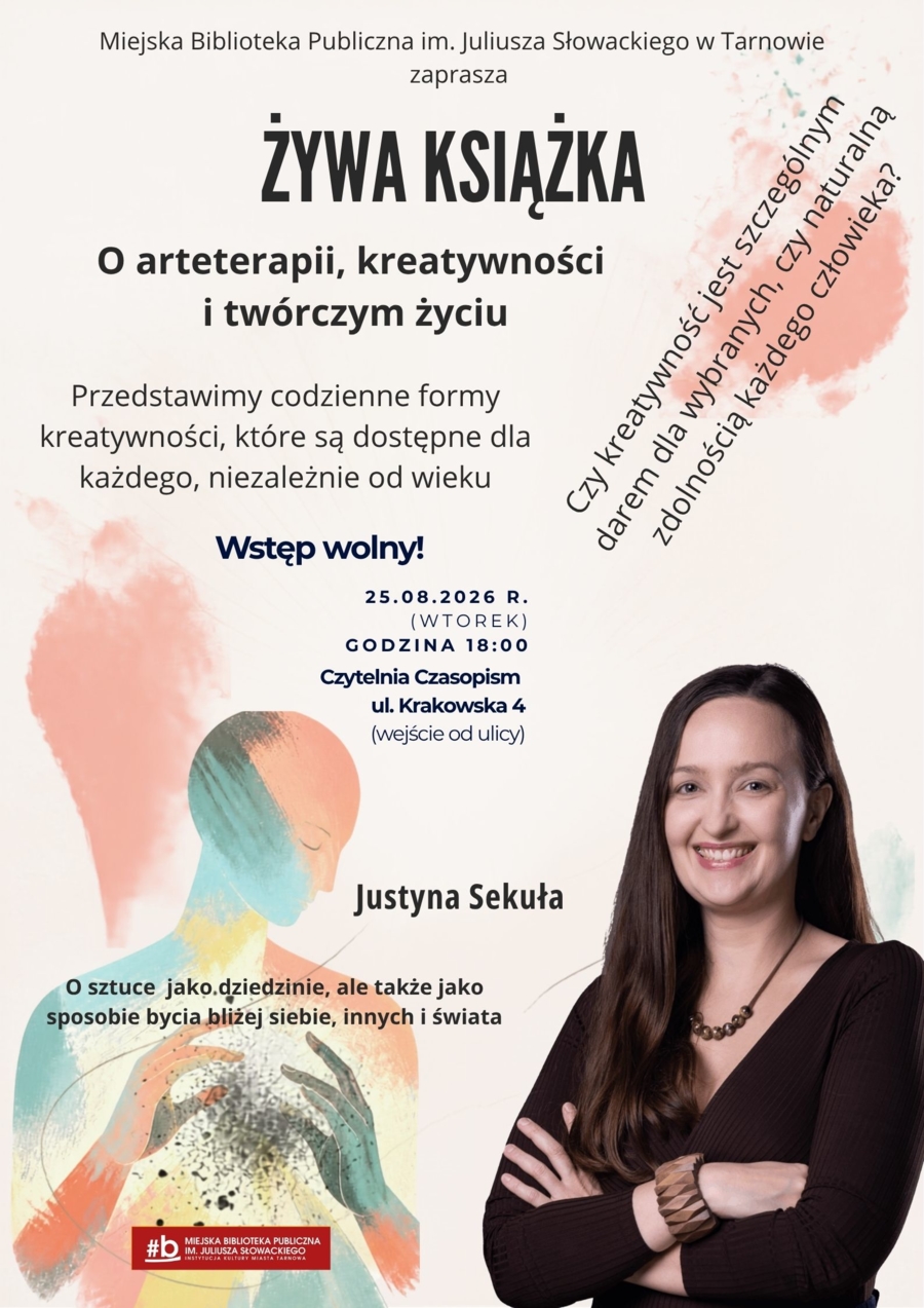 Plakat spotkania z Justyną Sekułą